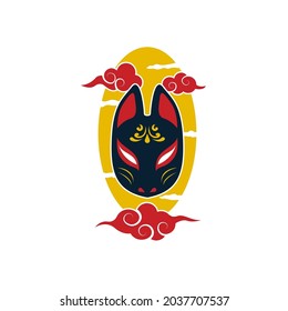 Japanese kitsune mask, Vector illustration eps.10