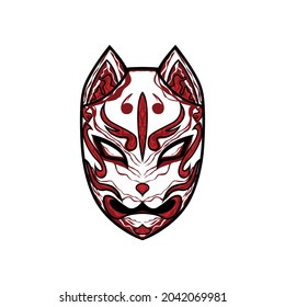 
Japanese Kitsune Mask vector illustration