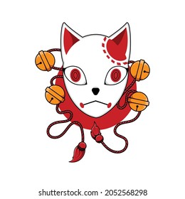 Japanese kitsune mask, Vector illustration eps.10