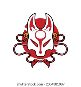 Japanese kitsune mask, Vector illustration eps.10