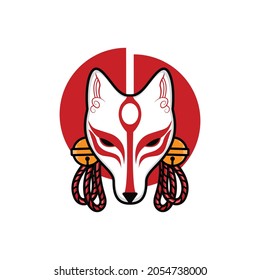 Japanese kitsune mask, Vector illustration eps.10
