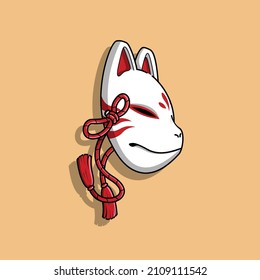 Japanese kitsune mask, Vector illustration eps.10