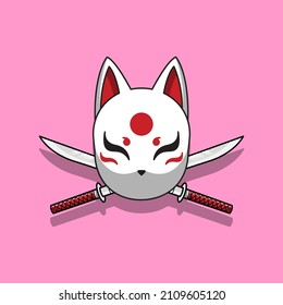 Japanese kitsune mask, Vector illustration eps.10