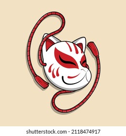 Japanese kitsune mask, Vector illustration eps.10