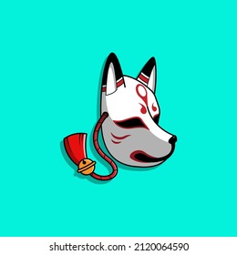 Japanese kitsune mask, Vector illustration eps.10