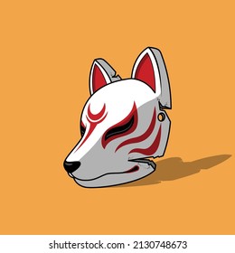 Japanese kitsune mask, Vector illustration eps.10