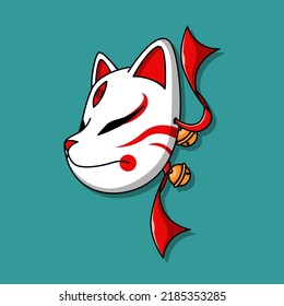 Japanese kitsune mask, Vector illustration eps.10