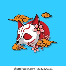 Japanese Kitsune Mask, Vector Illustration Eps.10