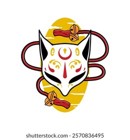 Japanese Kitsune Mask Vector Illustration