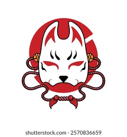 Japanese Kitsune Mask Vector Illustration