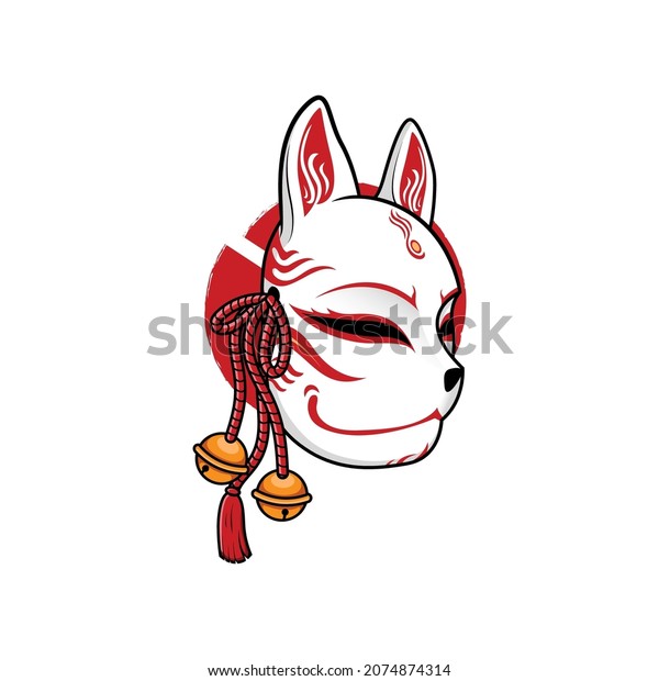 Japanese Kitsune Mask Vector Illustration Eps10 Stock Vector (Royalty ...