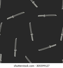 Japanese knife doodle seamless pattern background