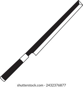 Japanese Knife - Kitchen Knife Illustration in Vector