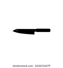 Japanese knife silhouette icon vector flat design.