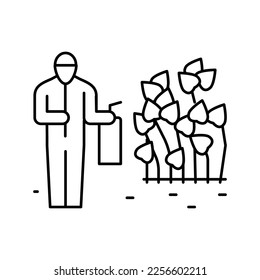 japanese knotweed removal line icon vector. japanese knotweed removal sign. isolated contour symbol black illustration