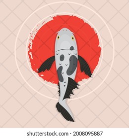 Japanese Koi carp illustration design