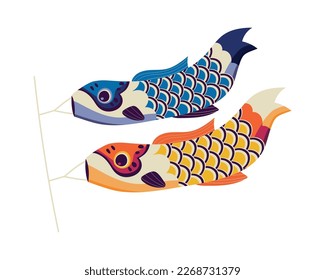 japanese koi carps icon isolated