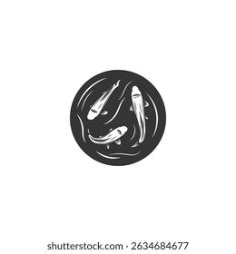 Japanese Koi Fish Icon flat vector design