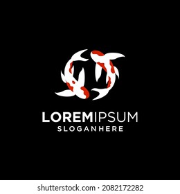 Japanese Koi Fish Logo design template