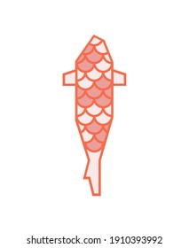 Japanese koi fish logo with scale pattern on white