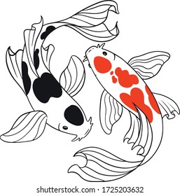 
japanese koi fish luck print