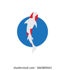 Plantilla de logotipo japonés Koi. Logo De Los Pescados De Koi. Suerte, prosperidad y buena fortuna. Animal, asiático. Este logotipo se utiliza perfectamente para cualquier actividad relacionada con la pesca o el acuario.