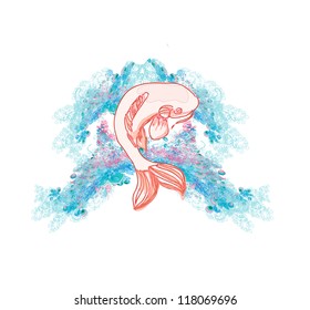  japanese koi vector background