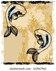  japanese koi vector background