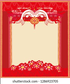 Japanese koi vintage frame