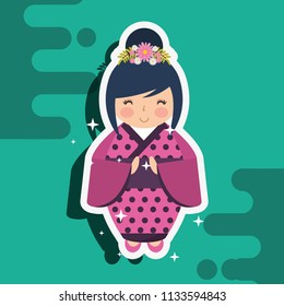 japanese kokeshi doll kimono
