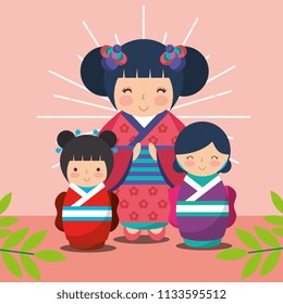 japanese kokeshi doll kimono