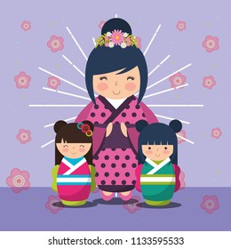 japanese kokeshi doll kimono