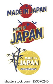 Japanese labels - made in Japan, vector