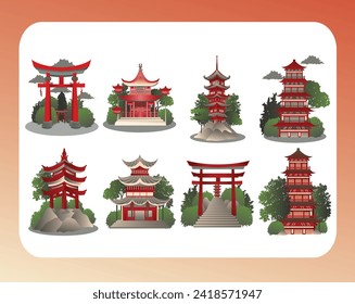 Japanese Landmark Illustrarion Temple Pack