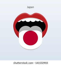 Japanese language. Abstract human mouth. Vector illustration.