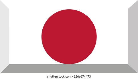 Japanese language button, Japan flag, vector, eps 10