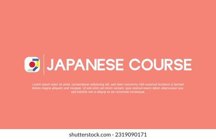 Japanese Language Learning: Vector Logo Designs with Kanji and Course Concept