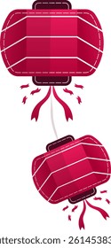 Japanese Lantern Circle Cartoon Icon. Festival Decoration Concept Isolated