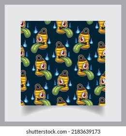 japanese lantern ghost seamless pattern, japanese yokai