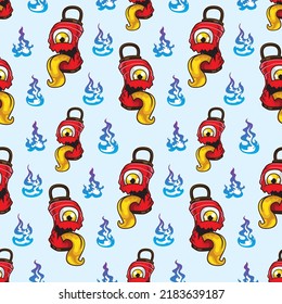 japanese lantern ghost seamless pattern, japanese yokai