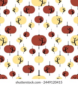 Japanese lantern pattern for destroying fabric Background pattern for decoration.
