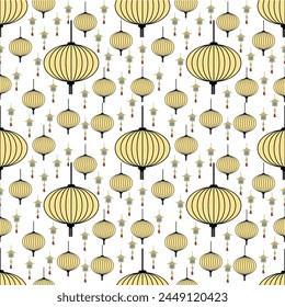 Japanese lantern pattern for destroying fabric Background pattern for decoration.