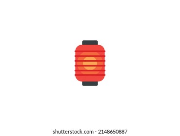 Japanese Lantern Vector Isolated Emoticon. Paper Lantern Icon