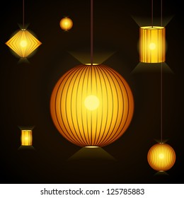 Japanese lanterns in the dark