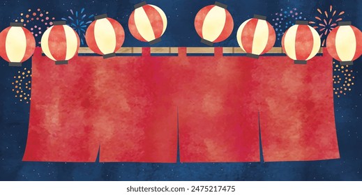 Japanese Lanterns and store sign cloth