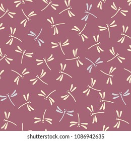 Japanese lavender dragonflies pattern