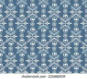 Japanese Leaf Branch Motif Diamond Vector Seamless Pattern
