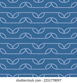  Japanese Leaf Line Stripe Vector Seamless Pattern