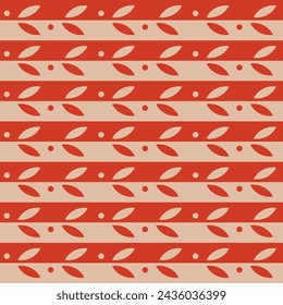  Japanese Leaf Stripe Vector Seamless Pattern