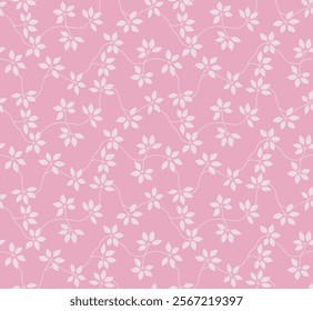 Japanese Leaf Vine Vector Seamless Pattern